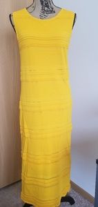 Mustard color midi dress